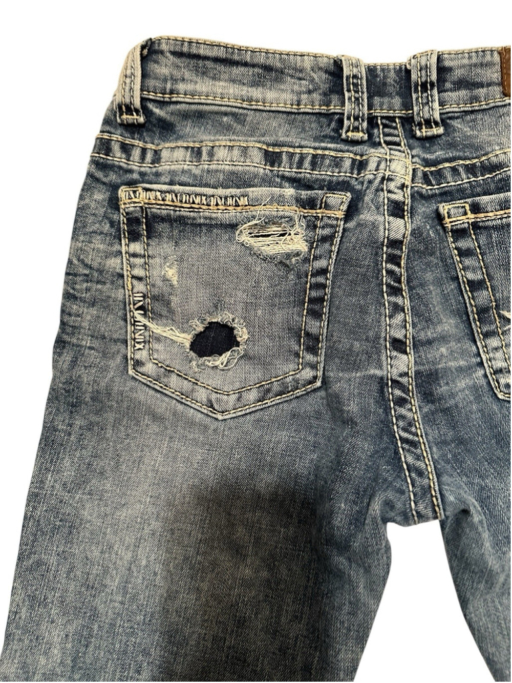 BKE Payton Denim Jeans Low Rise Womens 29R (29X 31.5) Blue Distressed Western - Picture 7 of 16